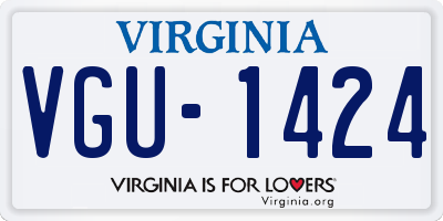 VA license plate VGU1424