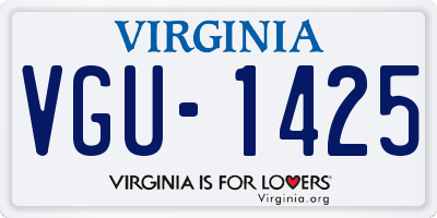 VA license plate VGU1425