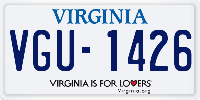 VA license plate VGU1426