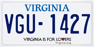 VA license plate VGU1427
