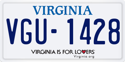 VA license plate VGU1428
