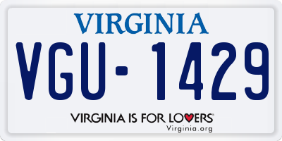 VA license plate VGU1429