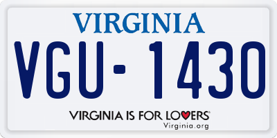 VA license plate VGU1430