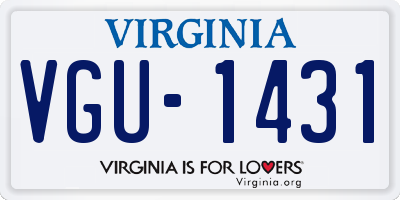 VA license plate VGU1431