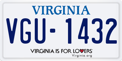 VA license plate VGU1432