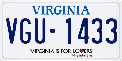 VA license plate VGU1433