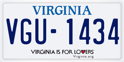 VA license plate VGU1434