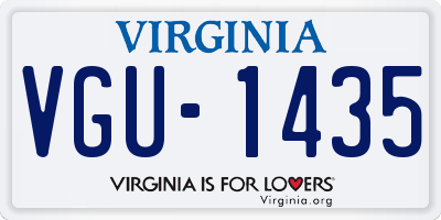 VA license plate VGU1435