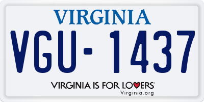 VA license plate VGU1437