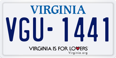 VA license plate VGU1441