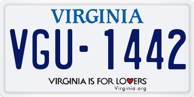 VA license plate VGU1442