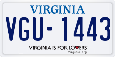 VA license plate VGU1443