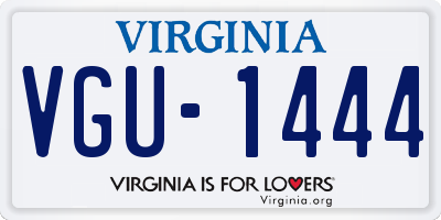 VA license plate VGU1444