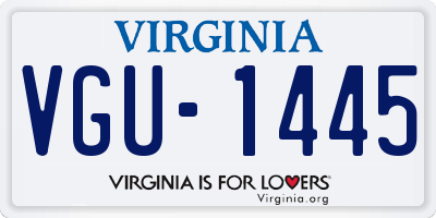 VA license plate VGU1445