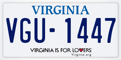 VA license plate VGU1447