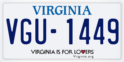 VA license plate VGU1449