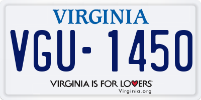 VA license plate VGU1450