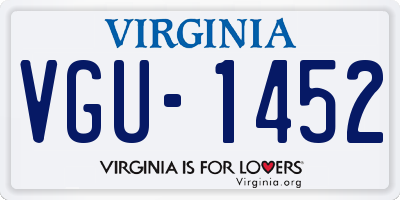 VA license plate VGU1452
