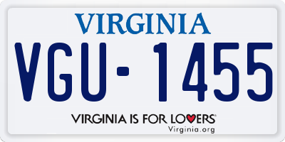 VA license plate VGU1455
