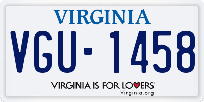 VA license plate VGU1458