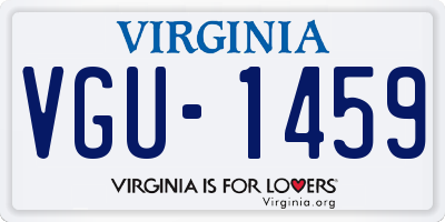 VA license plate VGU1459