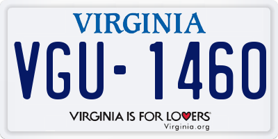 VA license plate VGU1460