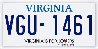 VA license plate VGU1461