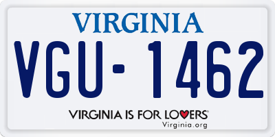 VA license plate VGU1462