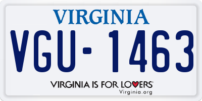 VA license plate VGU1463