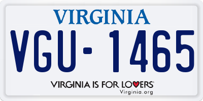 VA license plate VGU1465
