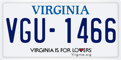 VA license plate VGU1466