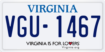 VA license plate VGU1467