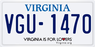 VA license plate VGU1470