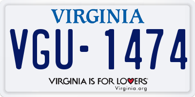 VA license plate VGU1474
