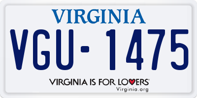 VA license plate VGU1475