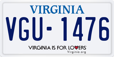 VA license plate VGU1476
