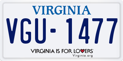 VA license plate VGU1477