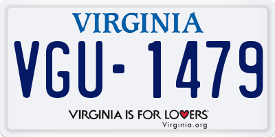 VA license plate VGU1479
