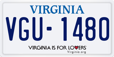 VA license plate VGU1480