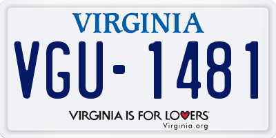 VA license plate VGU1481
