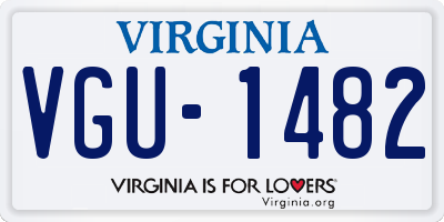 VA license plate VGU1482