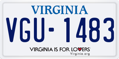 VA license plate VGU1483