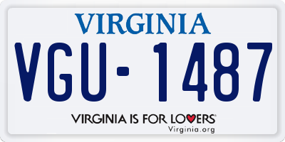 VA license plate VGU1487