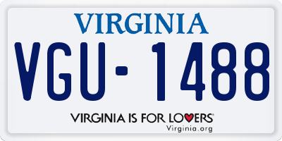 VA license plate VGU1488
