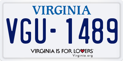 VA license plate VGU1489