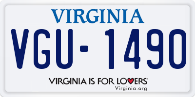 VA license plate VGU1490