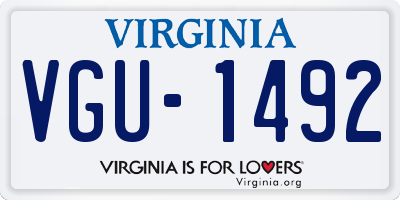 VA license plate VGU1492