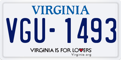VA license plate VGU1493