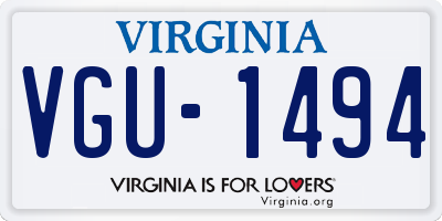 VA license plate VGU1494