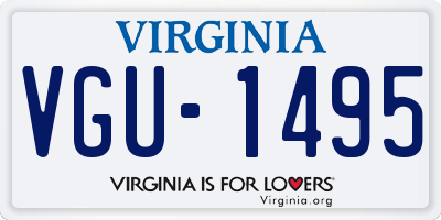VA license plate VGU1495